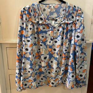 Joie Anemone Floral Print Abstract Blouse size Small
